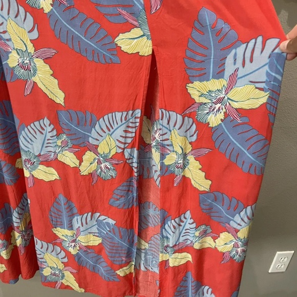 Lulu's Patsy Red Floral Leaf Dress, size XL - Picture 6 of 8